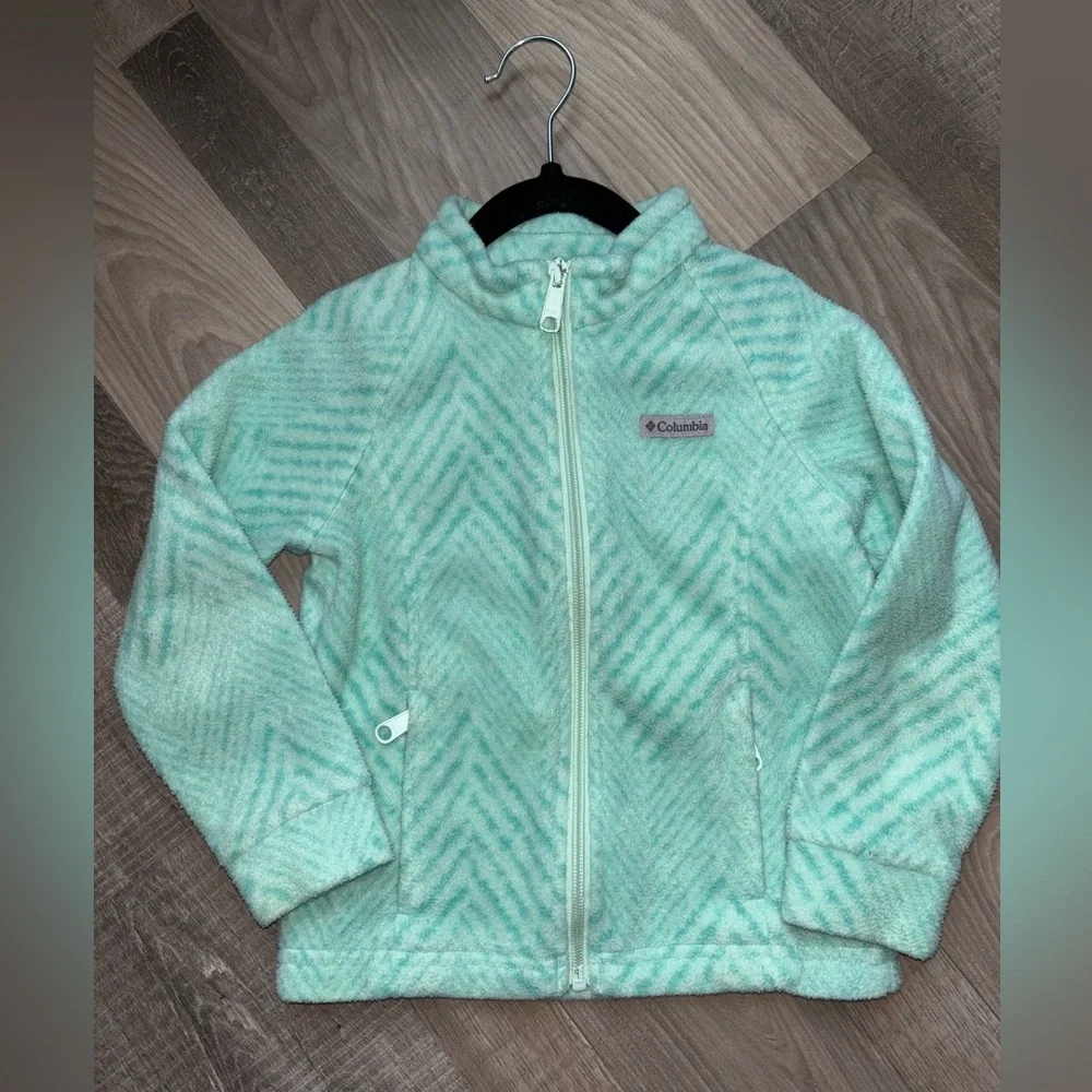 Columbia Kids Mint Green Patterned Fleece Jacket